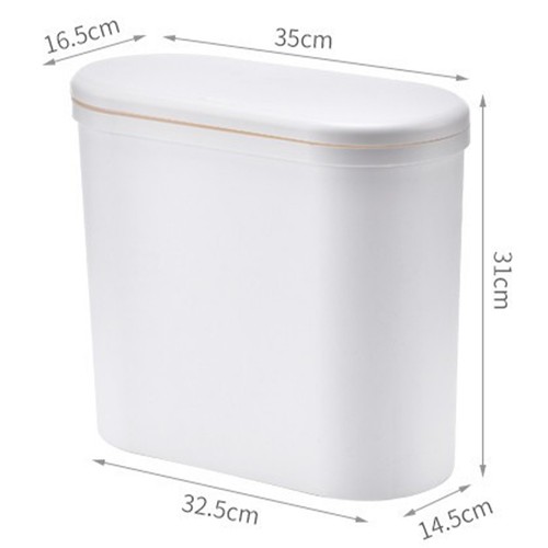 Narrow Garbage Can Space Saving Stylish Plastic Slim Waste Bin With Press Open - Picture 11 of 12
