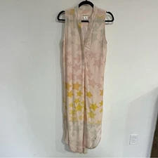 Mara Hoffman Pink Star Blast Shirt Dress Woman Size Small