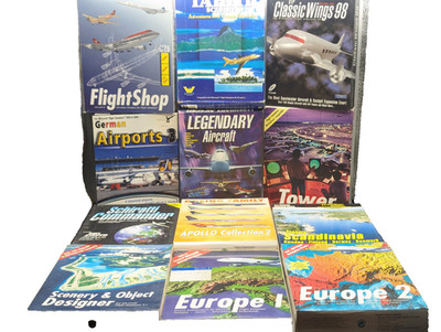 Microsoft Flight Simulator Szenarien Add ons Konvolut Big Box 12 stk Vintage