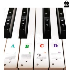Bold Piano Keyboard Stickers for 88/61/54/49/37 Keys - Multicolor Learning Aid