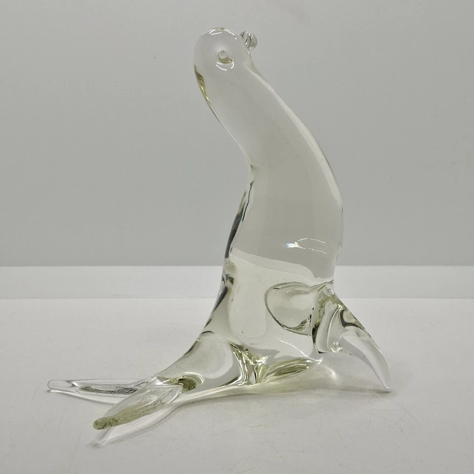 Licio Zanetti Murano Glass Sea Lion Seal Figurine Clear Signed Venetian Vintage - Image 2 of 4