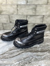 Image of Caterpillar Boot Colorado Silver Alias Black Leather P307009 Size 10 NIB Womens
