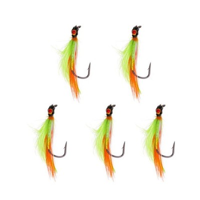 5Pcs Salzwasser Fliegen Angeln Streamer Köder Köder Fisch Simulation Fliegen