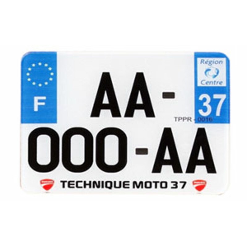 Plaques d'immatriculation PVC blanche 210x130 SIV 75 pour corriger une plaque cassée de moto