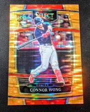 2022 Panini Select - Concourse Connor Wong #19 Orange Pulsar Prizm /16 (RC)