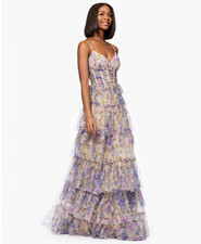 Blondie Nites Juniors' Tiered Mesh Corset Gown - Multicolor - 3