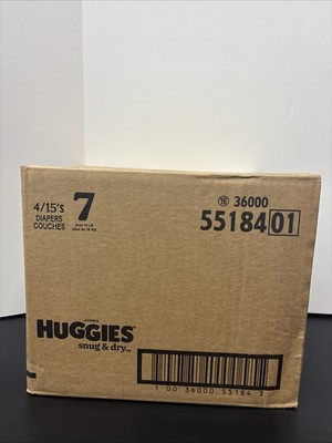 Box of Huggies Snug & Dry Size 7 diapers. 60 Count