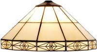 LumiLamp 5LL-3087 Lampenschirm Tiffany Ø32X16 Cm Beige Glas Dreiecksmuster