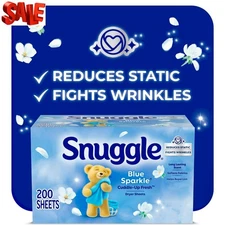 Snuggle Fabric Softener Dryer Sheets, Blue Sparkle, 200 Count