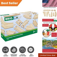 Creative World Expansion Pack - 16 Wooden Tracks for All Train Sets, Ages 3 