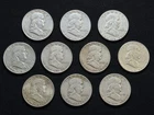 10 Lot - Franklin Half Dollars - 90% Silver - Very Fine - Mixed Dates & Mints