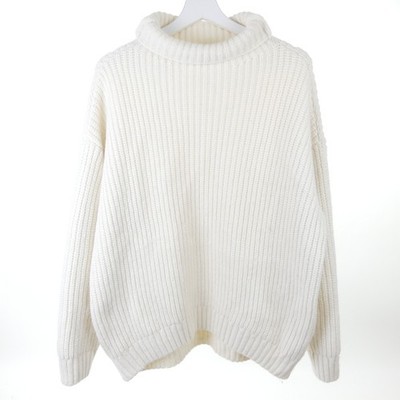 ANINE BING Pullover Strick Knit Kragen Wollweiß Gr. S 