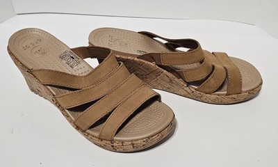 Crocs ,A-Leigh Slip On, Brown. W/8. Leather.  Smoke Free Home.