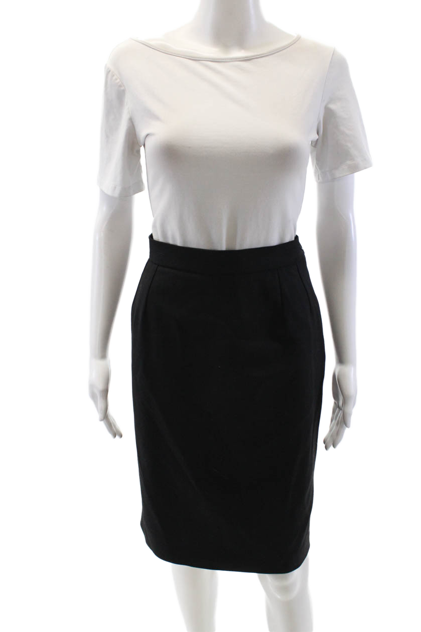 Gonna donna Yves Saint Laurent foderata con zip laterale lunghezza ginocchio matita nera taglia 36