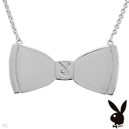 PLAYBOY Large Bow Tie Necklace Crafted in 925 Sterling silver 18" - Bild 1 von 2