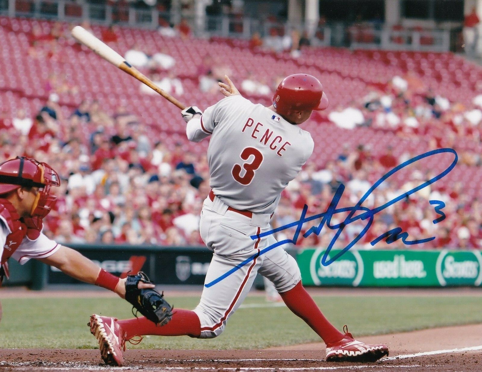 Hunter Pence Autographed Signed Philadelphia Phillies ACTION 8x10 