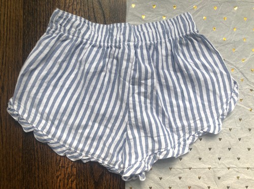 Aerie gestreifter Schlafpyjama PJ Shorts weiß blau Schärpe Schleife Samttaschen neu ohne Etikett xxs - Bild 2 von 12