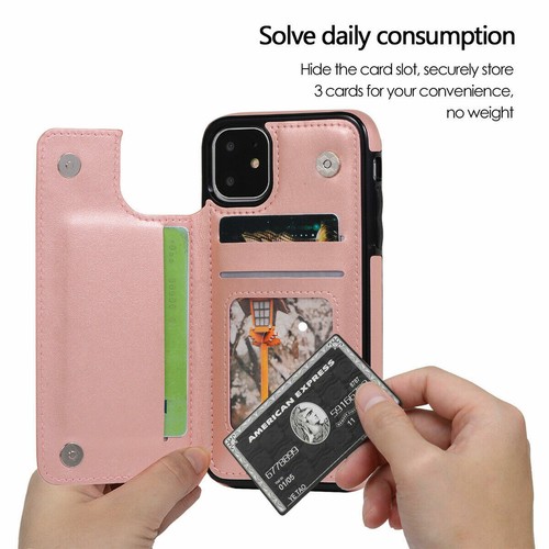 WOMEN Leather Card Wallet Case For iPhone 15 14 13 Pro 12 11 Screen Protector - Picture 56 of 58