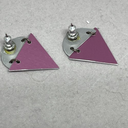 1" Post Earrings Metallic ICE CREAM CONES Snow Pink Blue Sprinkles Dangle Thin - Picture 3 of 6