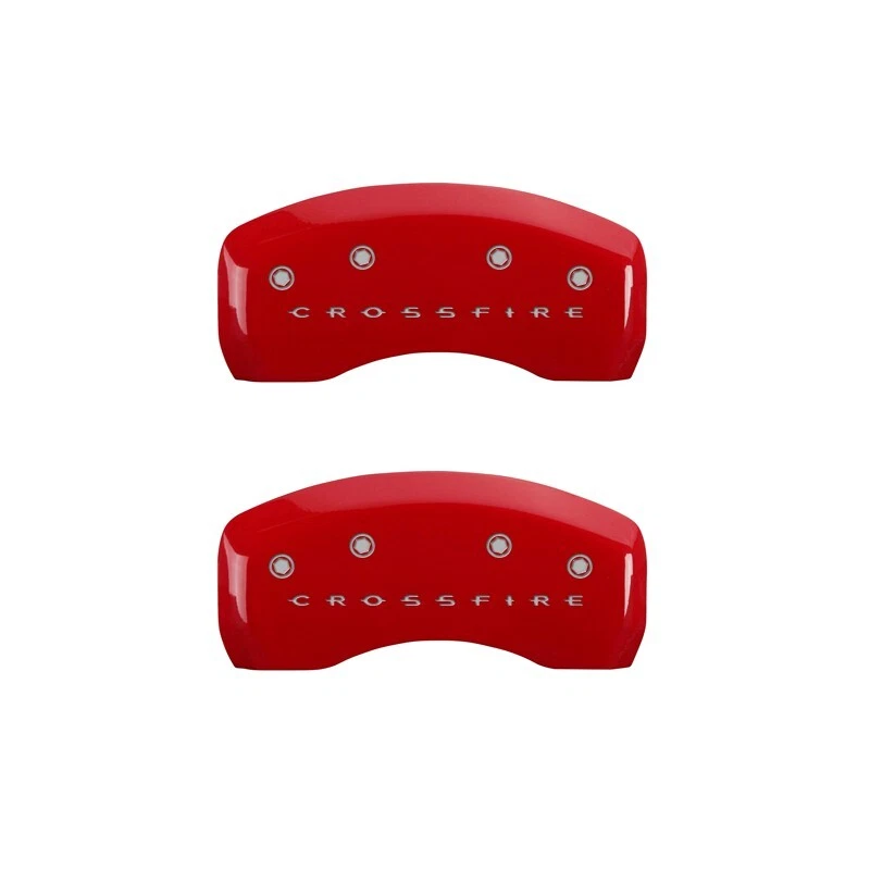 Cubiertas de pinza de disco de freno MGP rojas delanteras + traseras Chrysler "Crossfire" 2004-2008 Foto 3 de 4