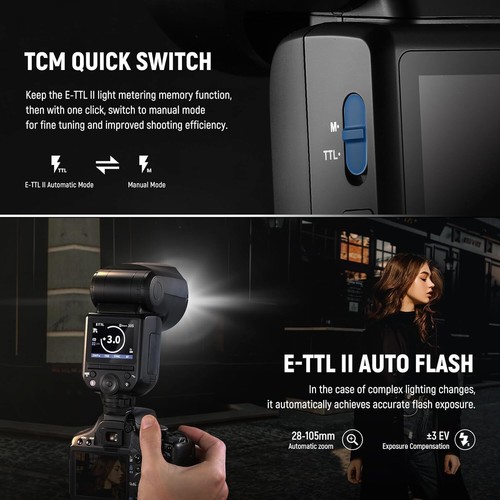 NEEWER Z2-C Z2C 2.4g TTL HSS Round Head Flash Light Speedlite for Canon Camera - Picture 6 of 10