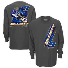 Chase Elliott # 9 Nascar 2021 Charcoal L/S Men's Shirt 2 Sided Large