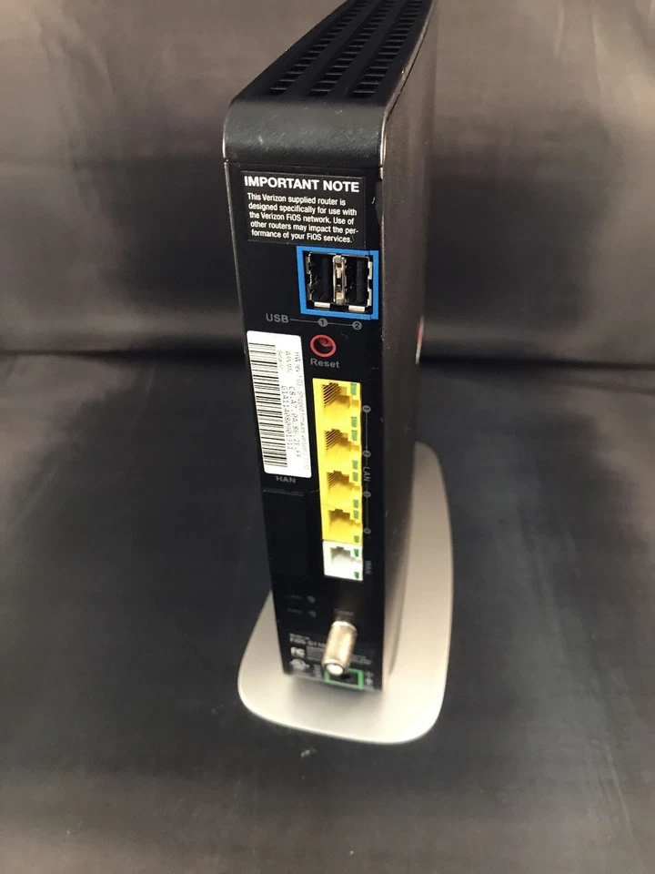 Verizon G1100 Router FiOS-G1100 Dual Band W/AC &Cat 5E With Stand(Fios Firmware) - Image 4 of 4