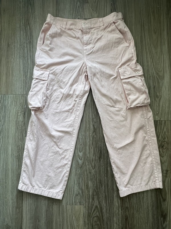 Madewell Cargo Pants Women’s P29 Baggy Pink Wide Legs Pockets