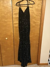 Formal Prom Dress - Size 0, Black with Glitter And Sequence