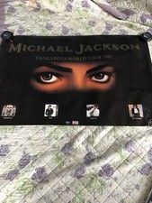 Poster promozionale Michael Jackson Dangerous World Tour 1992 occhi inseriti con quattro LP