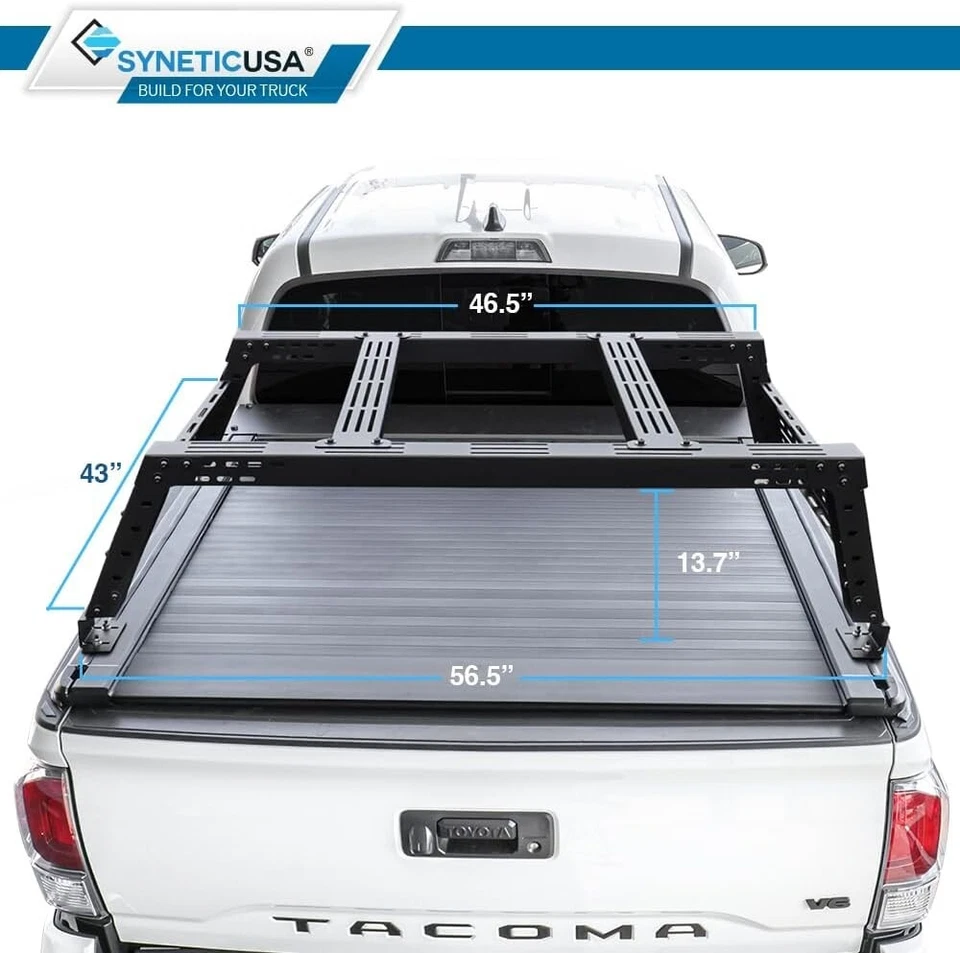 For 2007-21 Toyota Tundra 6.5ft bed MR Retractable Tonneau Cover w/Utility Rack - Imagem 4 de 4