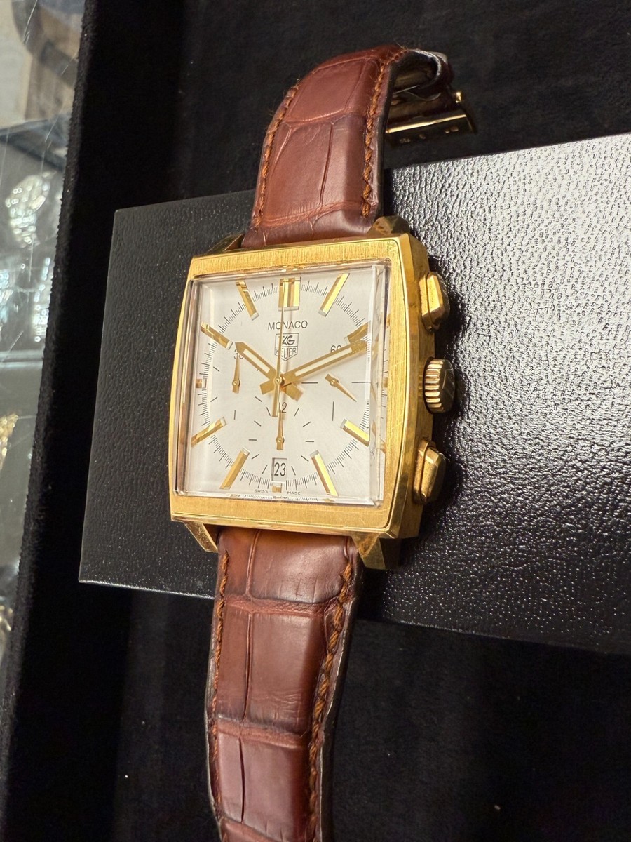 Tag Heuer Monaco Chronograph 18k Yellow Gold Pre-Owned Watch  display picture 3