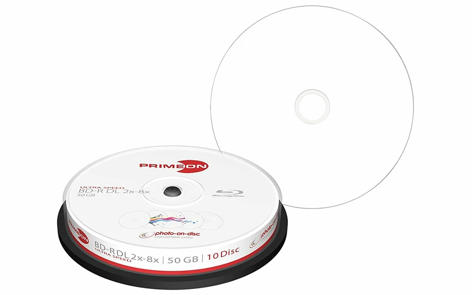 1x10 PRIMEON BD-R DL Discs Printable 50GB 2-8x Cakebox (2761312) NEU 008-377 - Bild 2 von 3