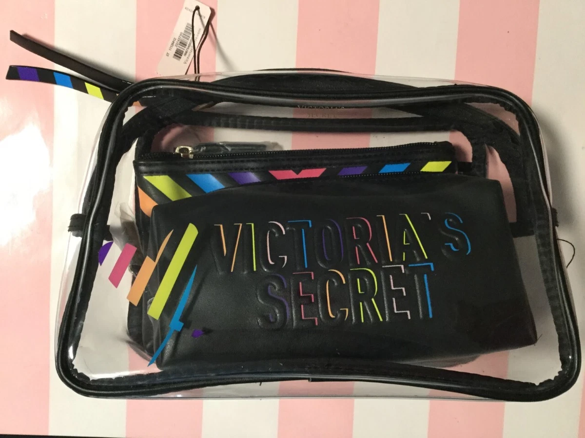 Victoria's Secret, Bags, Victorias Secret 3 Piece Makeup Bag Cosmetic Case