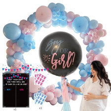 Gender Reveal Balloon Arch Kit 173 Pcs Black Balloon 36 Inch Voting Board Game