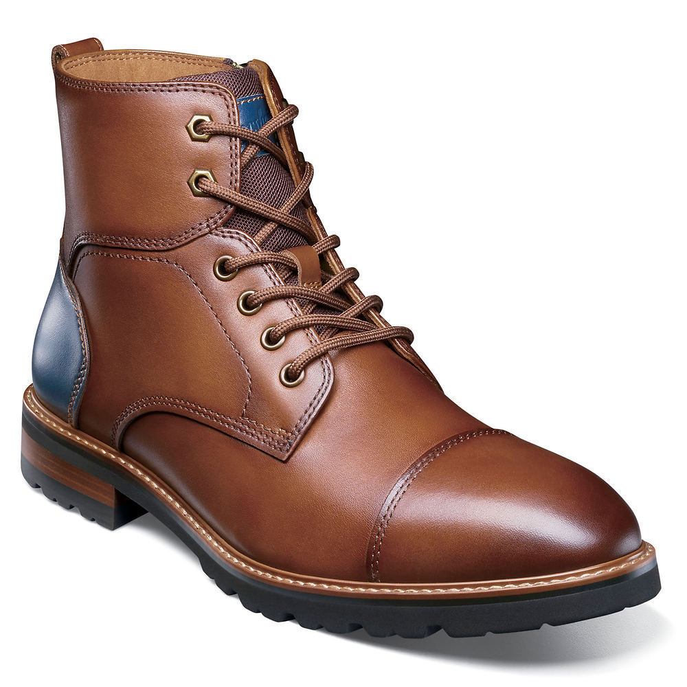 Florsheim Renegade Cap Toe Lace Up Boot Mens Boot - Cognac