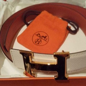 hermes white belt