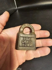 VTG Belknap BG Blue Grass #44  Cast Iron & Brass Pad Lock No Key