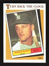 1986 Topps Baseball Turn Back The Clock '61 Roger Maris #405 New York Yankees