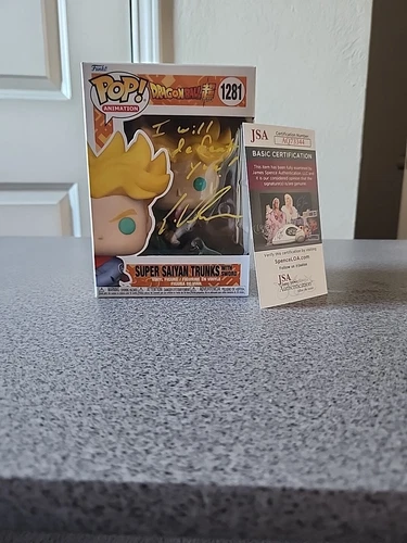 Funko Pop, Super Sayan Trunks With Sword Signed. JSA Certified. New