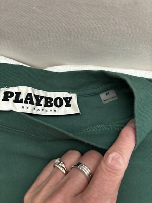 Playboy Pacsun Mens Long Sleeve Graphic Bunny T Shirt Flames Size
