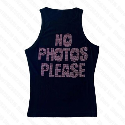 Y2K PINK RHINESTONE TANK TOP CROP 2000S MCBLING STARS ALT