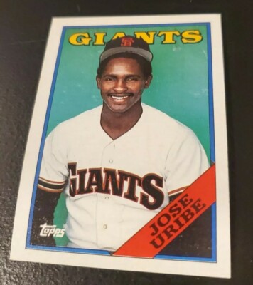 Jose Uribe Topps 1988 #302 Alignment Error, Color Logo Misprint
