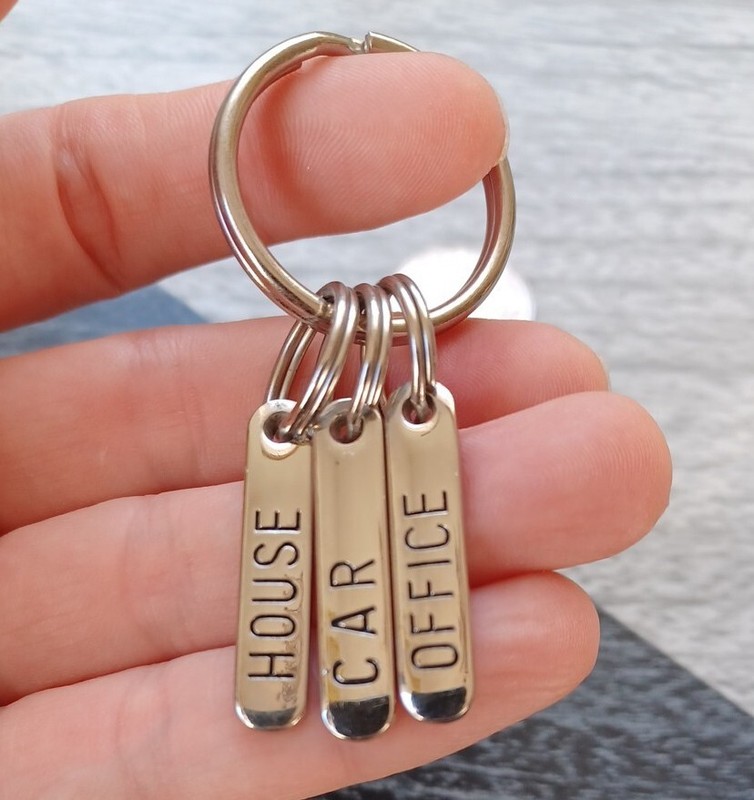 Vintage 1960s Steel Key Chain Mad Men House Car Office Key Ring