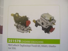 CARBURATORE TAGLIASIEPI MCCULLOCH TIVOLI 65 - HG65 - GLADIATOR 550