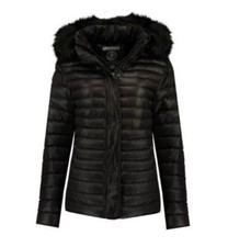 Women's Geographical Norway Black Quilted Lightweight Jacket Size 14