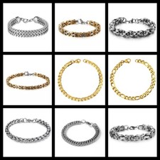 Restposten Schmuck 10 Stk Edelstahl 316 Armbänder im Mix Herren Armbänder Neu