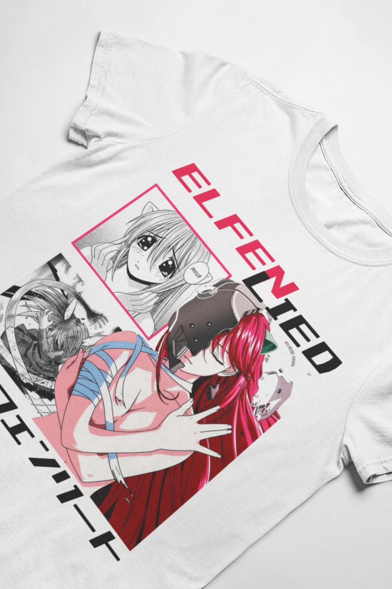 Men's Elfen Lied T-Shirts Nyu Vintage Cotton Short Sleeve Anime Manga Blood  Lucy Girl Yuka T Shirts Round Collar Clothes - AliExpress