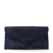 Ladies Women Real Suede Leather Envelope Chain Clutch Party Prom Evening Bag UK