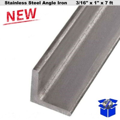 Stainless Steel Angle 3/16'' x 1'' x 1'' x 7 ft 90° Hot Rolled 304 Mill Finish